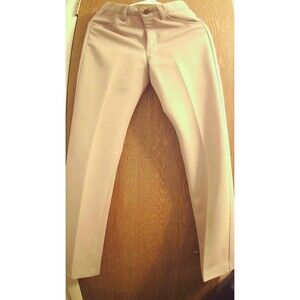 Vtg 1970s FARAH Flared Bell Bottom Polyester Slacks Pants Disco Beige 28x32